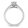 14k White Gold (Holds 1/2 carat (5.2mm) Round Center) 1/6 carat Diamond Semi-Mount Engagement Ring