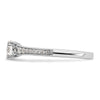 14k White Gold (Holds 1/2 carat (5.2mm) Round Center) 1/6 carat Diamond Semi-Mount Engagement Ring