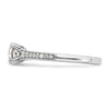 14k White Gold (Holds 3/4 carat (5.8mm) Round Center) 1/6 carat Diamond Semi-Mount Engagement Ring
