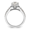 14k White Gold (Holds 1.5 carat (7.5mm) Round Center) 1/3 carat Diamond Semi-Mount Engagement Ring