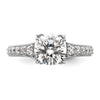 14k White Gold (Holds 1.5 carat (7.5mm) Round Center) 1/3 carat Diamond Semi-Mount Engagement Ring