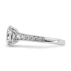 14k White Gold (Holds 1.5 carat (9.2x6.9mm) Oval Center) 1/3 carat Diamond Semi-Mount Engagement Ring