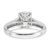14k White Gold (Holds 1.5 carat (9.2x6.9mm) Oval Center) 1/3 carat Diamond Semi-Mount Engagement Ring