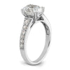14k White Gold (Holds 1.5 carat (9.2x6.9mm) Oval Center) 1/3 carat Diamond Semi-Mount Engagement Ring