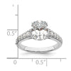 14k White Gold (Holds 1.5 carat (9.2x6.9mm) Oval Center) 1/3 carat Diamond Semi-Mount Engagement Ring
