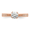 14k Rose Gold (Holds 1/2 carat (5.2mm) Round Center) 1/15 carat Diamond Semi-Mount Engagement Ring