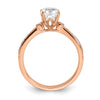 14k Rose Gold (Holds 1 carat (6.00mm) Cushion Center) 1/15 carat Diamond Semi-Mount Engagement Ring