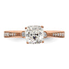 14k Rose Gold (Holds 1 carat (6.00mm) Cushion Center) 1/15 carat Diamond Semi-Mount Engagement Ring