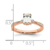 14k Rose Gold (Holds 1 carat (6.9x5.2mm) Emerald-cut Center) 1/15 carat Diamond Semi-Mount Engagement Ring