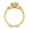 14k (Holds 1/2 carat (5.2mm) Round Center) 1/8 carat Diamond Semi-Mount Engagement Ring