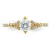 14k (Holds 1/2 carat (5.2mm) Round Center) 1/8 carat Diamond Semi-Mount Engagement Ring