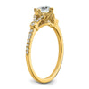 14k (Holds 1/2 carat (5.2mm) Round Center) 1/8 carat Diamond Semi-Mount Engagement Ring