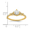14k (Holds 1/2 carat (5.2mm) Round Center) 1/8 carat Diamond Semi-Mount Engagement Ring