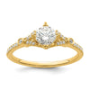 14k (Holds 1/2 carat (5.2mm) Round Center) 1/8 carat Diamond Semi-Mount Engagement Ring