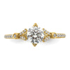 14k (Holds 3/4 carat (5.8mm) Round Center) 1/8 carat Diamond Semi-Mount Engagement Ring
