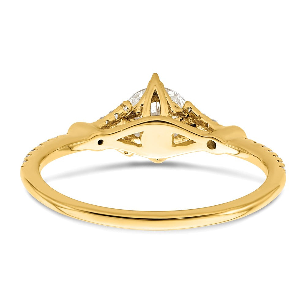 14k (Holds 3/4 carat (5.8mm) Round Center) 1/8 carat Diamond Semi-Mount Engagement Ring