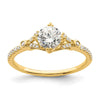 14k (Holds 3/4 carat (5.8mm) Round Center) 1/8 carat Diamond Semi-Mount Engagement Ring
