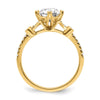 14k (Holds 1 carat (6.5mm) Round Center) 1/8 carat Diamond Semi-Mount Engagement Ring