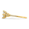 14k (Holds 1 carat (8.00x6.1mm) Oval Center) 1/8 carat Diamond Semi-Mount Engagement Ring