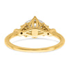 14k (Holds 1 carat (8.00x6.1mm) Oval Center) 1/8 carat Diamond Semi-Mount Engagement Ring