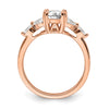 14k Rose Gold (Holds 1 carat (8.00x6.1mm) Oval Center) 1/5 carat Marquise Diamond Semi-Mount Engagement Ring