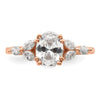 14k Rose Gold (Holds 1 carat (8.00x6.1mm) Oval Center) 1/5 carat Marquise Diamond Semi-Mount Engagement Ring