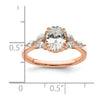14k Rose Gold (Holds 1 carat (8.00x6.1mm) Oval Center) 1/5 carat Marquise Diamond Semi-Mount Engagement Ring