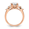 14k Rose Gold (Holds 1 carat (6.5mm) Round Center) 1/5 carat Marquise Diamond Semi-Mount Engagement Ring