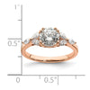 14k Rose Gold (Holds 1 carat (6.5mm) Round Center) 1/5 carat Marquise Diamond Semi-Mount Engagement Ring