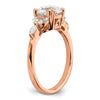 14k Rose Gold (Holds 1.5 carat (7.5mm) Round Center) 1/5 carat Marquise Diamond Semi-Mount Engagement Ring