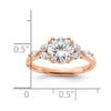 14k Rose Gold (Holds 1.5 carat (7.5mm) Round Center) 1/5 carat Marquise Diamond Semi-Mount Engagement Ring