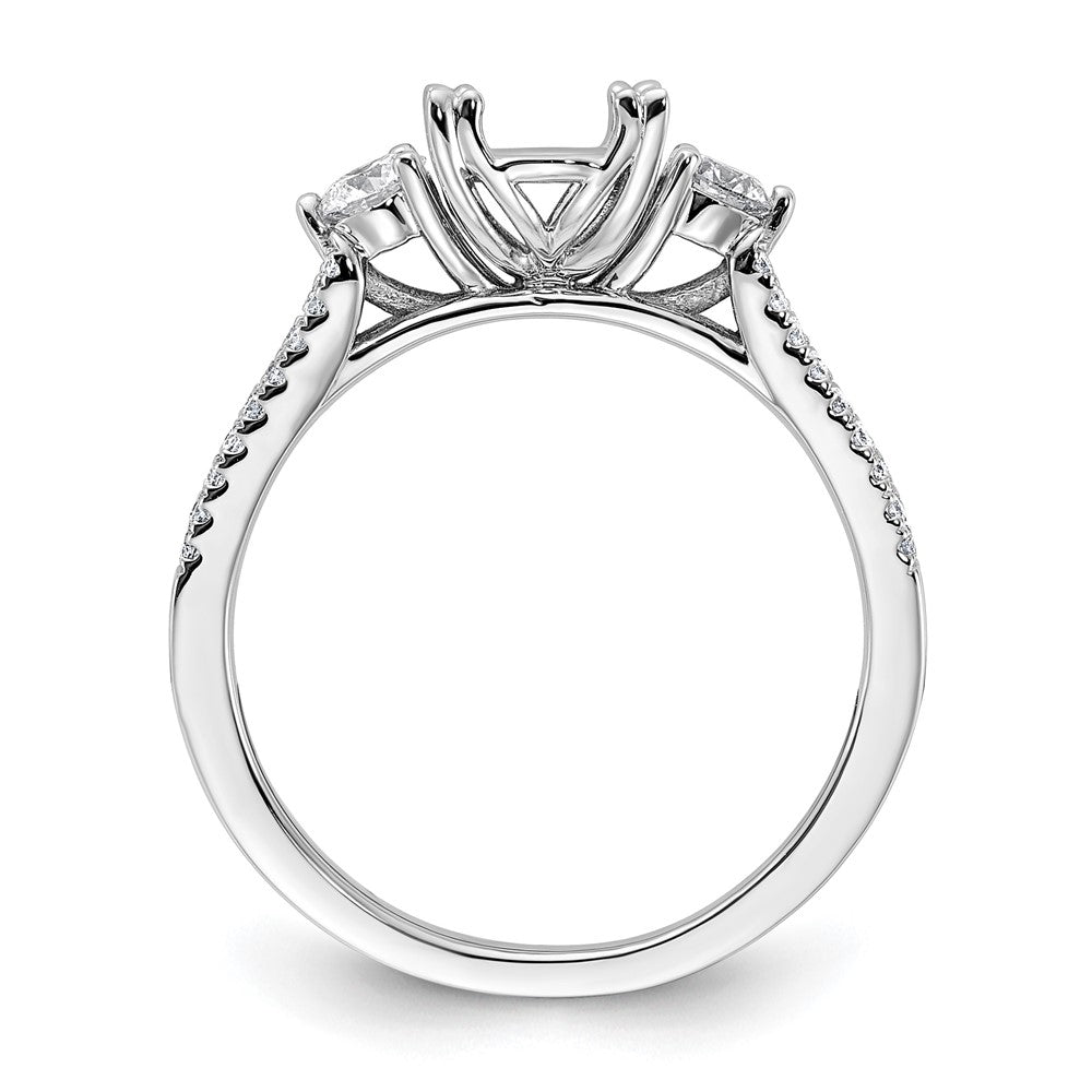 Gold Diamond Oval and Round 3-Stone Bridal Rings