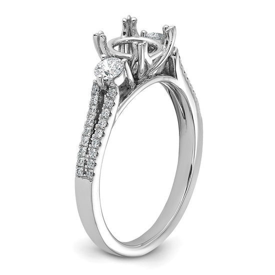 Gold Diamond Oval and Round 3-Stone Bridal Rings