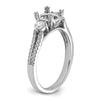 Gold Diamond Oval and Round 3-Stone Bridal Rings