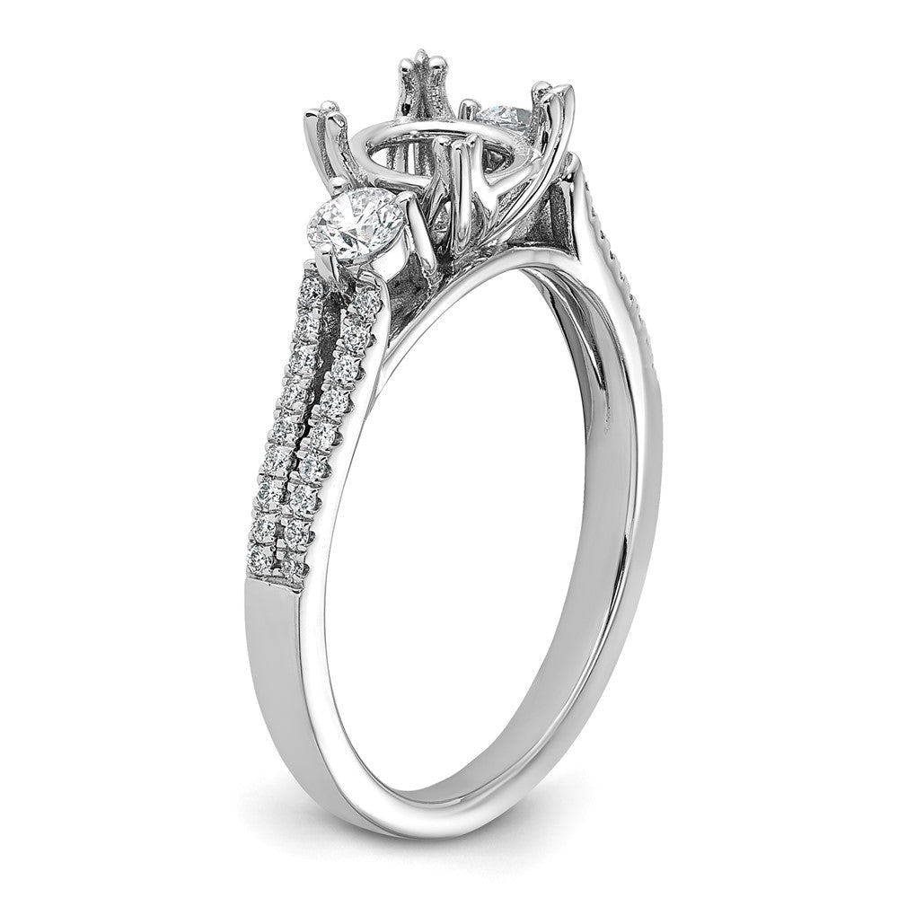 Gold Diamond Oval and Round 3-Stone Bridal Rings