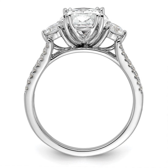 Gold Diamond Oval and Round 3-Stone Bridal Rings