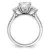 Gold Diamond Oval and Round 3-Stone Bridal Rings