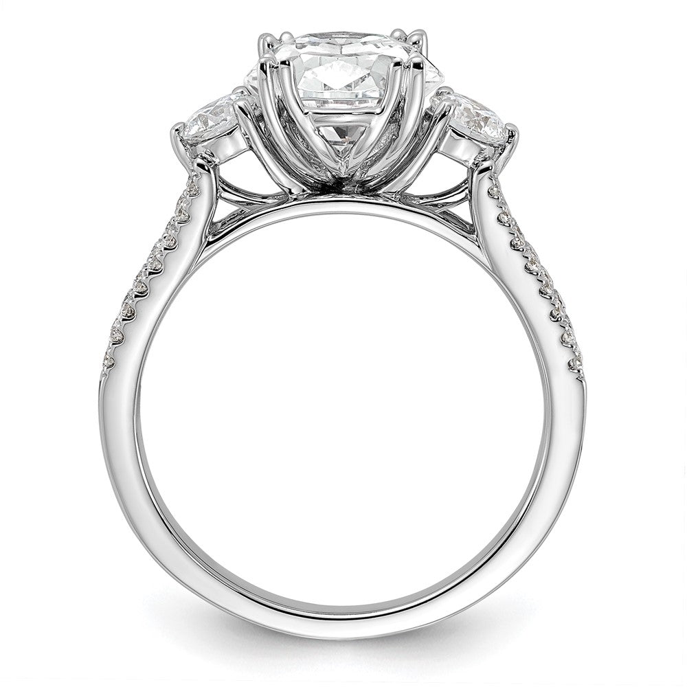 Gold Diamond Oval and Round 3-Stone Bridal Rings