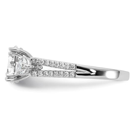 Gold Diamond Oval and Round 3-Stone Bridal Rings