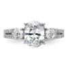 Gold Diamond Oval and Round 3-Stone Bridal Rings