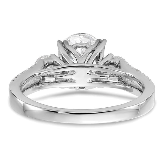 Gold Diamond Oval and Round 3-Stone Bridal Rings