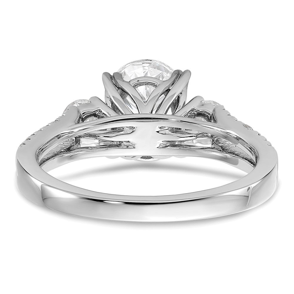 Gold Diamond Oval and Round 3-Stone Bridal Rings