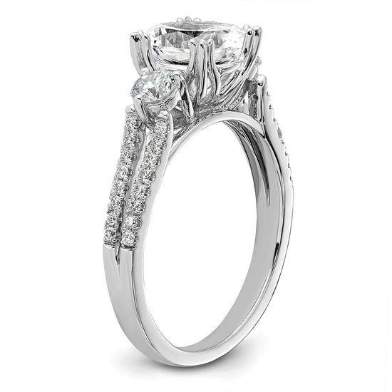 Gold Diamond Oval and Round 3-Stone Bridal Rings