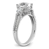 Gold Diamond Oval and Round 3-Stone Bridal Rings