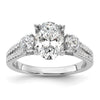 Gold Diamond Oval and Round 3-Stone Bridal Rings