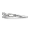 14k White Gold Criss-Cross (Holds 1/2 carat (5.2mm) Round Center) 1/6 carat Diamond Semi-Mount Engagement Ring