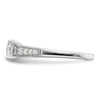 14k White Gold (Holds 1 carat (6.5mm) Round Center) 1/5 carat Diamond Semi-Mount Engagement Ring