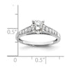14k White Gold (Holds 1 carat (6.5mm) Round Center) 1/5 carat Diamond Semi-Mount Engagement Ring