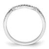 14k White Gold 1/8 carat Diamond Contoured Complete Wedding Band