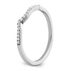 14k White Gold 1/8 carat Diamond Contoured Complete Wedding Band